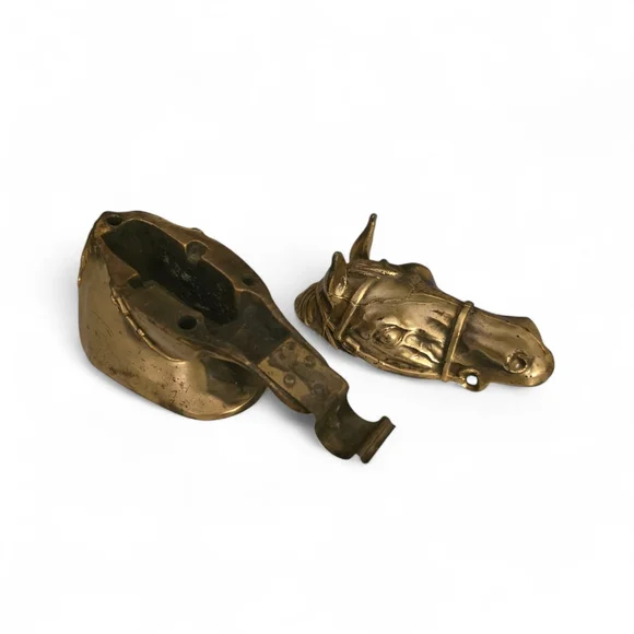 Vintage Brass Horse Head Tape Dispenser | Ted Arnold Ltd. | Equestrian Desk - Picture 6 of 7